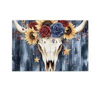 Cafemira Adult Wooden Jigsaw Puzzle 1000 pcs,Ram Skull Still Life,Desert Aesthetics,Exercise Hands on Skills and Thinking,Brainstorming for Stress Relief,Ideal for Relaxation & Family Fun,