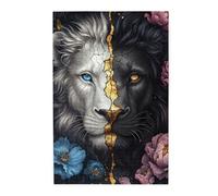 Cafemira Adult Wooden Jigsaw Puzzle 1000 Piece,Majestic Lion Head,Exercise Hands on Skills and Thinking,Party events to bring people closer together,promote a warmer relationship
