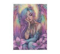Cafemira Adult Wooden Jigsaw Puzzle 500 Piece,Enchanting Winged Woman,Exercise Hands On Skills And Thinking,Party Events To Bring People Closer Together,Great For Relaxation And Display