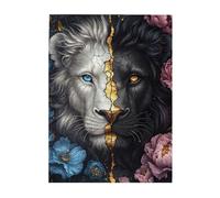 Cafemira Adult Wooden Jigsaw Puzzle 500 Piece,Majestic Lion Head,Exercise Hands On Skills And Thinking,Party Events To Bring People Closer Together,Promote A Warmer Relationship