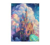 Cafemira Adult Wooden Jigsaw Puzzle 500 Piece,Rainbow-Colored Castle,Whimsical Fantasy Fortress In Vibrant Hues,Ideal For Relaxation And Family Fun,Relax And Enjoy The Fun Of Solving Puzzles