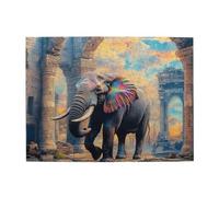 Cafemira Adult Wooden Puzzles,Elephants And Remains,Jigsaw Puzzle 500 Pcs,Relieve Stress And Enjoy The Fun Of Solving,Hands On Assembly Of Your Home Decor Wall Art,Every Piece Is Unique