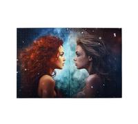 Cafemira Adult wooden puzzles,Gemini girl,1000 pcs Jigsaw Puzzle,Relieve stress & enjoy the fun of solving,Hands on assembly of your home decor wall art,Gifts for Constellation lovers