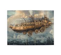 Cafemira Adult Wooden Puzzles,Vintage Airship,Jigsaw Puzzle 500 Pcs,Exercise Your Hands On Skills,Relieve Stress And Enjoy The Fun Of Solving,Pleasure Both Body And Mind,Complete With Family