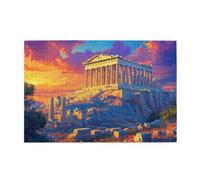 Cafemira Adults Jigsaw Puzzle,Classic World Landmarks,1000 Pcs Wooden Puzzles, Architectural Ruins At Sunset,Hands On Assembly Of Your Home Decor Wall Art,Relax And Enjoy The Fun Of Solving,