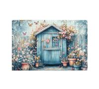 Cafemira Adults Jigsaw Puzzle,Flower Pots And Cabins,1000 Pcs Wooden Puzzles,Relax And Enjoy The Fun Of Solving,Complete With Family Friends,Party Events To Bring People Closer Together