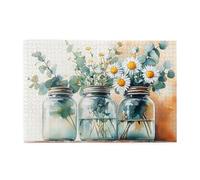 Cafemira Adults Jigsaw Puzzle,Flowers In A Glass Jar,1000 Pcs Wooden Puzzles,Relax And Enjoy The Fun Of Solving Puzzles,Exploratory Hobbies And Challenges,Exercise Your Hands On Skills
