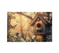Cafemira Adults Jigsaw Puzzle,Tree House And Birds,1000 Pcs Wooden Puzzles,Complete With Family Friends,Party Events To Bring People Closer Together,Relax And Enjoy The Fun Of Solving Puzzles
