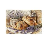 Cafemira Adults Vintage Wooden Jigsaw Puzzle 1000 Pieces,Baguette And Dried Lavender Bundles,Relieve Stress And Enjoy The Fun Of Solving,Hands On Assembly Of Your Home Decor Wall Art