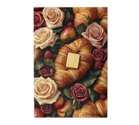 Cafemira Adults Wooden Jigsaw Puzzle 1000 Pcs, Bread And Flowers,Challenging Brain Exercise,Relieve Stress And Enjoy The Fun Of Solving Puzzles,Every Piece Is Unique,Complete With Family Friends