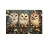 Cafemira Adults Wooden Jigsaw Puzzle 1000 Pieces,Retro Three Owls Perched On Tree Branch,Every Piece Is Unique,Relax And Enjoy The Fun Of Solving Puzzles,Exercise Hands On Skills And Thinking