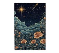 Cafemira Adults Wooden Jigsaw Puzzle 1000 Pieces,Starry Night Sky With Shooting Star Romantic Celestial Scene,Relax And Enjoy The Fun Of Solving,Exercise Hands On Skills And Thinking