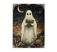 Cafemira Adults Wooden jigsaw Puzzle 500 Pieces,A ghost draped in a white bedsheet,holding a book in its hand,Relieve Stress and Enjoy the Fun of Solving,Exercise Hands on Skills and Thinking,
