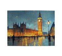 Cafemira Adults Wooden Jigsaw Puzzle 500 Pieces,Big Ben,A Landmark Building In The City,Relieve Stress And Enjoy The Fun Of Solving,Exercise Hands On Skills & Thinking,Gift For Friend Family