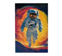 Cafemira An astronaut in space,Wooden Jigsaw Puzzle 1000 pcs for Adults,Exercise Hands-on Ability and Thinking Patience,Relax and Enjoy the Fun of Solving Puzzles,Complete with family and friends