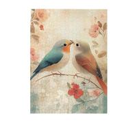 Cafemira Animal Wooden Jigsaw Puzzle 500 Piece for Adult,Two birds,one kissing the other,Exercise Hands on Skills and Thinking,Brainstorming for Stress Relief,Complete with family and friends