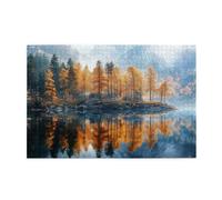 Cafemira Autumn Trees And Reflections On The Water,1000 Pcs Puzzle For Adults,Wooden Jigsaw Puzzles,Exercise Hands On Skills And Thinking,Ideal For Relaxation &Family Fun,Every Piece Is Unique,