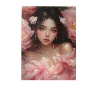 Cafemira beautiful woman lying among the flowers,500 Pieces Wooden jigsaw Puzzle for Adults,Relieve Stress& Enjoy the Fun of Solving,Ideal for Relaxation and Family Fun,Stunning Artwork