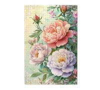 Cafemira Blooming Peonies,1000 Pcs Wooden jigsaw Puzzles for Adults,Use your imagination to the fullest,Enjoy the puzzle solving process,Exercise your hands on skills,Gifts for Friends Family,