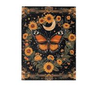 Cafemira chic 500 Pieces jigsaw Puzzles for Adults,Central Butterfly Surrounded by Sunflowers and Stars,Every Piece is Unique,Exploratory hobbies and challenges,Complete with family and friends