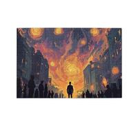 Cafemira chic Jigsaw Puzzle 1000 pcs,Adults Wooden puzzles,In a surreal forests of silence, the man walks alone,Use your imagination to the fullest,Exploratory hobbies and challenges,