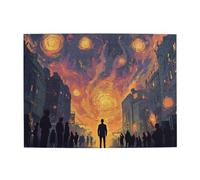 Cafemira chic Jigsaw Puzzle 500 pcs,Adults Wooden puzzles,In a surreal forests of silence, the man walks alone,Use your imagination to the fullest,Exploratory hobbies and challenges,