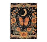 Cafemira chic jigsaw Puzzles for Adults 500 Pieces,Central Butterfly Surrounded by Sunflowers and Stars,Exercise your hands on skills,pleasure both body and mind,Brainstorming for Stress Relief