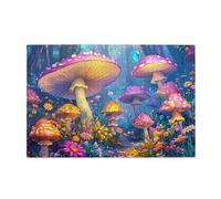 Cafemira chic Wooden Jigsaw Puzzle 1000 Pieces,Enchanted Mushroom Forests,Whimsical Fairyland,Creative Activity Hobbies for Adults,Relax &Enjoy the Fun 0f Solving,Every Piece is Unique