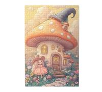Cafemira Chic Wooden Jigsaw Puzzle 1000 Pieces For Adults, Fairy-Tale Fungal Home,Playful Cartoon-Style Dwelling,Exercise Your Hands On Skills,Stress Relieving Pleasure,Every Piece Is Unique