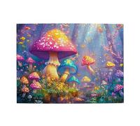 Cafemira chic Wooden Jigsaw Puzzle 500 pcs for Adults,Enchanted Mushroom Forests,Whimsical Fairyland,Hands on assembly of your home decor wall art,Challenging Brain Exercise,Stunning Artwork