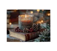 Cafemira Christmas Decorated Table,Candle,Books,Adults Wooden Jigsaw Puzzle 500 Pcs,Relieve Stress And Enjoy The Fun Of Solving,Exercise Your Hands On Skills,Every Piece Is Unique