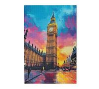 Cafemira Classic Wooden Jigsaw Puzzle For Adults 1000 Piece,Big Ben,A Landmark Building In The City,Exploratory Hobbies And Challenges,Brainstorming For Stress Relief,Every Piece Is Unique