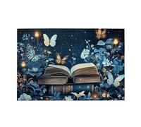Cafemira Classics Wooden Jigsaw Puzzle 1000 pcs,for Adults,deep blue tones,enchanted books,Relax and Enjoy the Fun of Solving,Exercise your hands on skills,pleasure both body and mind
