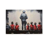 Cafemira Cops and a bunch of kids,Wooden Jigsaw Puzzle 1000 pcs,Adult puzzles game,Relieve Stress and Enjoy the Fun of Solving Puzzles,Exercise Hands on Skills and Thinking,challenge to yourself