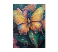 Cafemira Delicate Butterfly Adorned with Morning Dew,500 Pieces Wooden jigsaw Puzzle for Adults,Every Piece is Unique,Relax and enjoy the fun of solving,Stunning Artwork,gift for insect Lovers