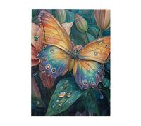 Cafemira Delicate Butterfly Adorned with Morning Dew,Jigsaw Puzzle 500 Piece,Adult Wooden puzzles game,Relax and enjoy the fun of solving,Exercise your hands on skills,gift for insect Lovers,