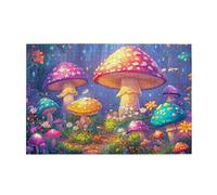 Cafemira Enchanted Mushroom Forests,Wooden Jigsaw Puzzle 1000 pcs for Adults,Whimsical Fairyland,Hands on assembly of your home decor wall art,Challenging Brain Exercise,Every Piece is Unique