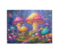 Cafemira Enchanted Mushroom Forests,Wooden Jigsaw Puzzle 500 pcs for Adults,Whimsical Fairyland,Hands on assembly of your home decor wall art,Challenging Brain Exercise,Every Piece is Unique