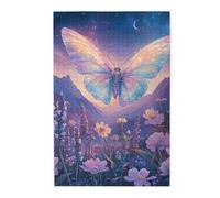 Cafemira Exquisite Purple Butterfly In Blooming Garden,1000 Pieces Wooden Jigsaw Puzzle For Adults,Stunning Artwork.Relax And Enjoy The Fun Of Solving,Exercise Hands On Skills And Thinking