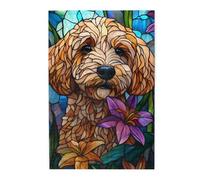 Cafemira Exquisite Wooden Jigsaw Puzzle 1000 Pcs,Elegant Glass Dog,Relieve Stress & Enjoy The Fun Of Solving,Creative Activity Hobbies For Adults,Party Events To Bring People Closer Together