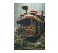 Cafemira Forgotten Railway with Fungi,Wooden Jigsaw Puzzle 1000 pcs for Adults,Exercise Hands-on Ability and Thinking Patience,Relax and Enjoy the Fun of Solving Puzzles,Stunning Artwork
