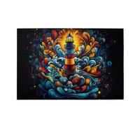 Cafemira Imaginative Lighthouses,1000 Pcs Adult Wooden Jigsaw Puzzle,Every Piece Is Unique,Relax And Enjoy The Fun Of Solving Puzzles,Deep Relaxation For Yourself,Complete With Family And Friends