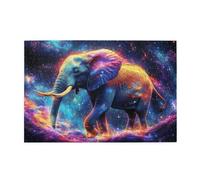 Cafemira Jigsaw Puzzle 1000 Pcs,Elephants In The Galaxies,Adult Wooden Puzzles,Relax And Enjoy The Fun Of Solving,Hands On Assembly Of Your Home Decor Wall Art,Every Piece Is Unique
