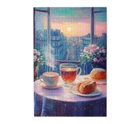 Cafemira Jigsaw Puzzle 1000 Pcs,Tea And Dim Sum On The Oil Painting Style Table,Impossible Hard Difficult Challenging Wooden Puzzles For Adults,Stress Relieving Pleasure,Enjoy The Process
