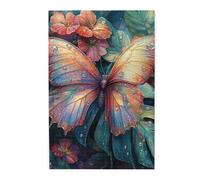 Cafemira Jigsaw Puzzle 1000 Piece,Exquisite Butterfly With Dewdrops,Nature'S Jeweled Masterpiece,Adult Wooden Puzzles Game,Relax And Enjoy The Fun Of Solving,Gift For Insect Lovers