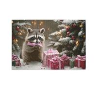 Cafemira Jigsaw Puzzle 1000 Piece,Raccoon, Adults Wooden puzzles,Exercise your hands on skills,Relieve Stress and Enjoy the Fun of Solving,Create a festive atmosphere