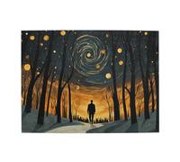 Cafemira Jigsaw Puzzle 500 pcs,In a surreal forests of silence,the man walks alone,Adults Wooden puzzles,Use your imagination to the fullest,Every Piece is Unique,Complete with family and friends