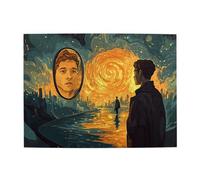 Cafemira Jigsaw Puzzle 500 pcs,Surrealism,A man gazes into a mirror,Adults Wooden puzzles,Use your imagination to the fullest,Every Piece is Unique,Complete with family and friends