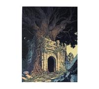Cafemira Jigsaw Puzzle 500 Piece,Ancient Tree Amidst Ruined Library,Adults Wooden puzzles,Every Piece is Unique,Relieve Stress & Enjoy the Fun of Solving,Great for Relaxation and Display