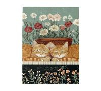 Cafemira Jigsaw Puzzle 500 Piece,Two Cats Sleeping on Piano Keys,Adults Wooden puzzles,Every Piece is Unique,Relieve Stress & Enjoy the Fun of Solving,Great for Relaxation and Display